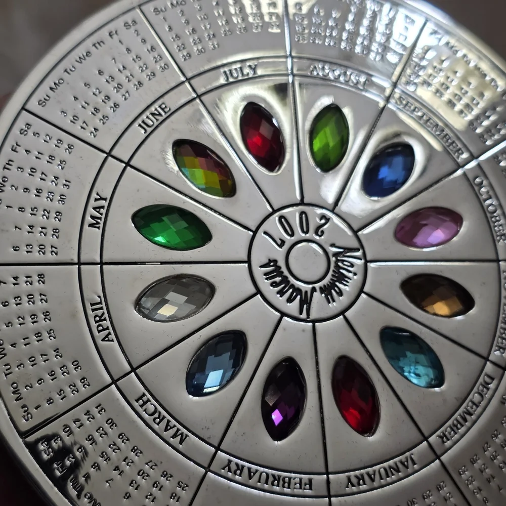 Neiman Marcus Gemstone Calendar Wheel Paperweight 2007 Collector Gift New NIB